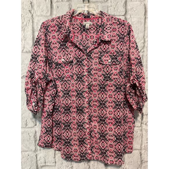 Croft & Barrow Woman 3X Blouse 3/4 Sleeve - Picture 5 of 7